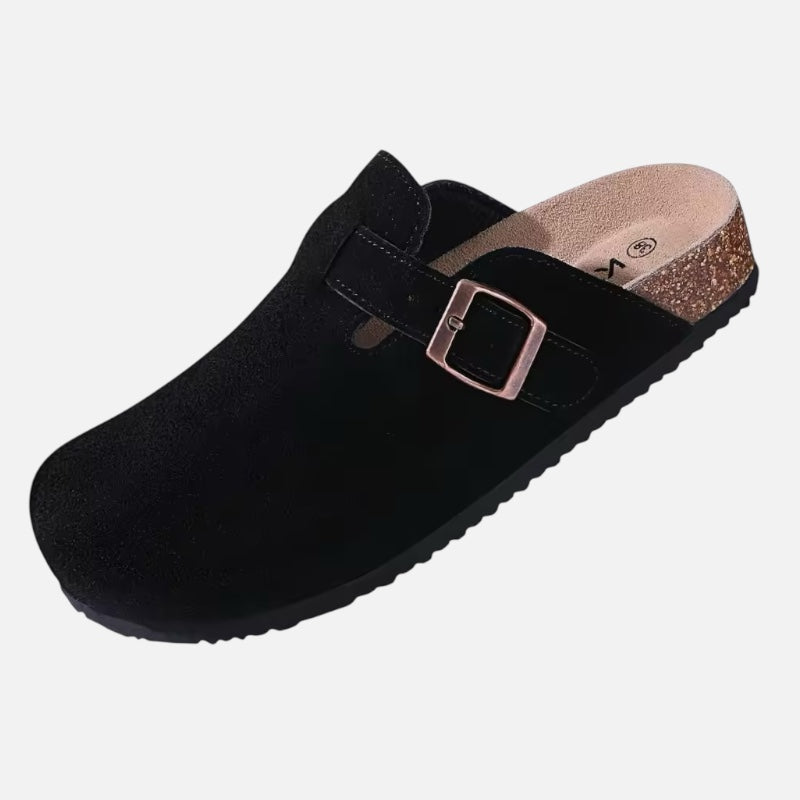 Casual Soft Suede Clogs - Blackvelvet