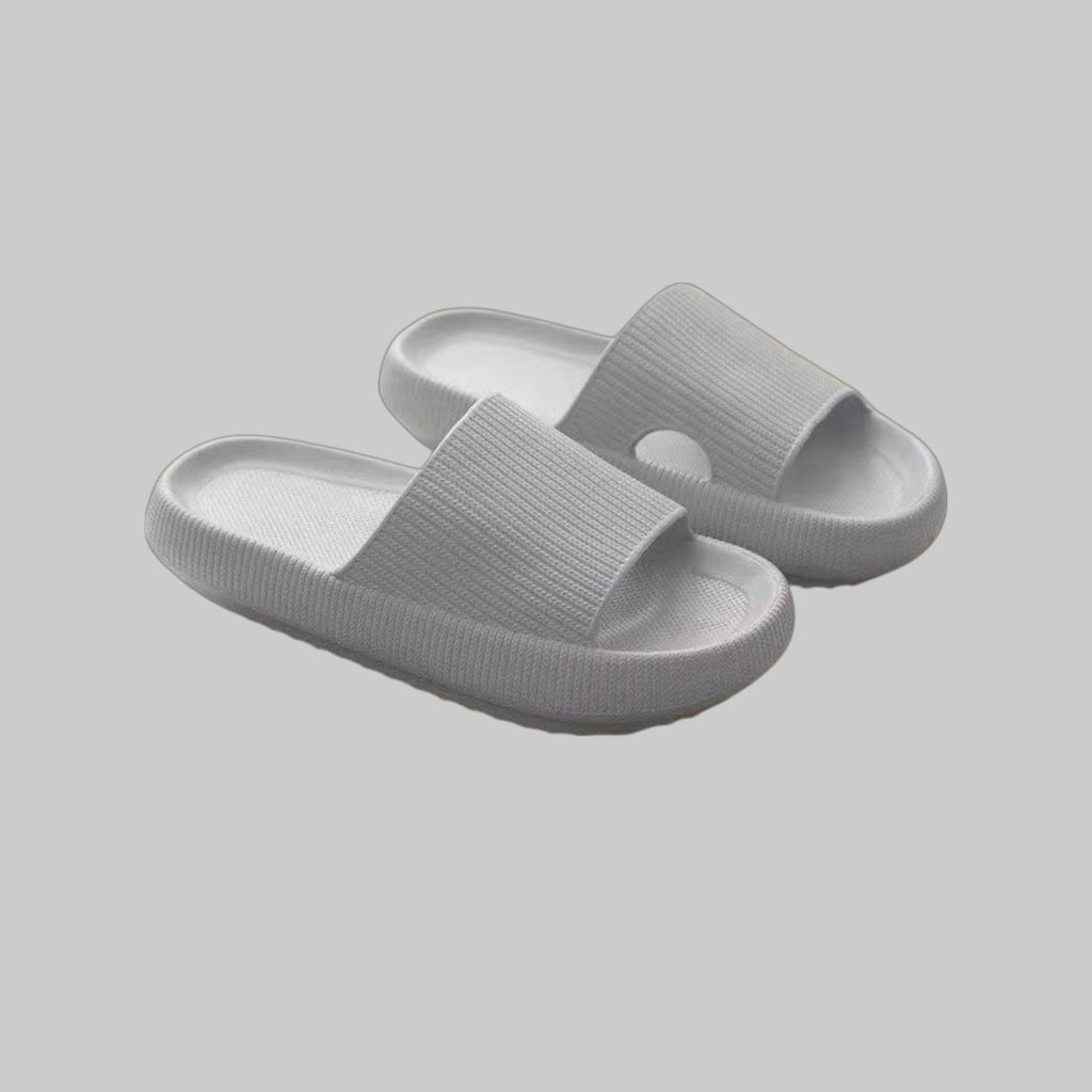 Cloud Ribbed - Comfort Slides - Grey