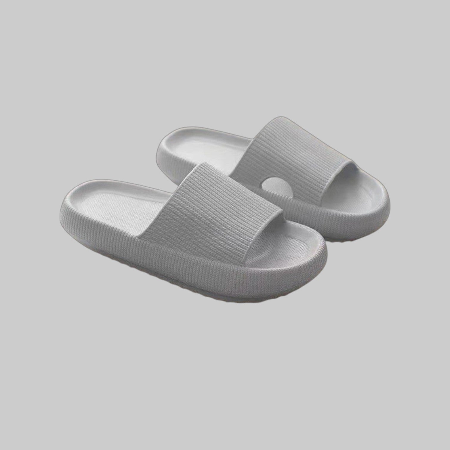 Cloud Ribbed - Comfort Slides - Grey