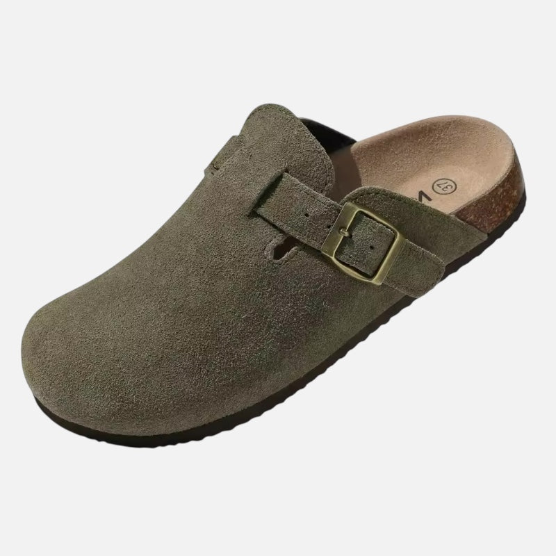 Casual Soft Suede Clogs - Armygreen