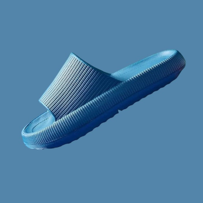 Cloud Ribbed - Comfort Slides - Blue