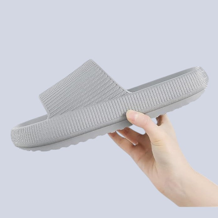 Cloud Ribbed - Comfort Slides - Grey