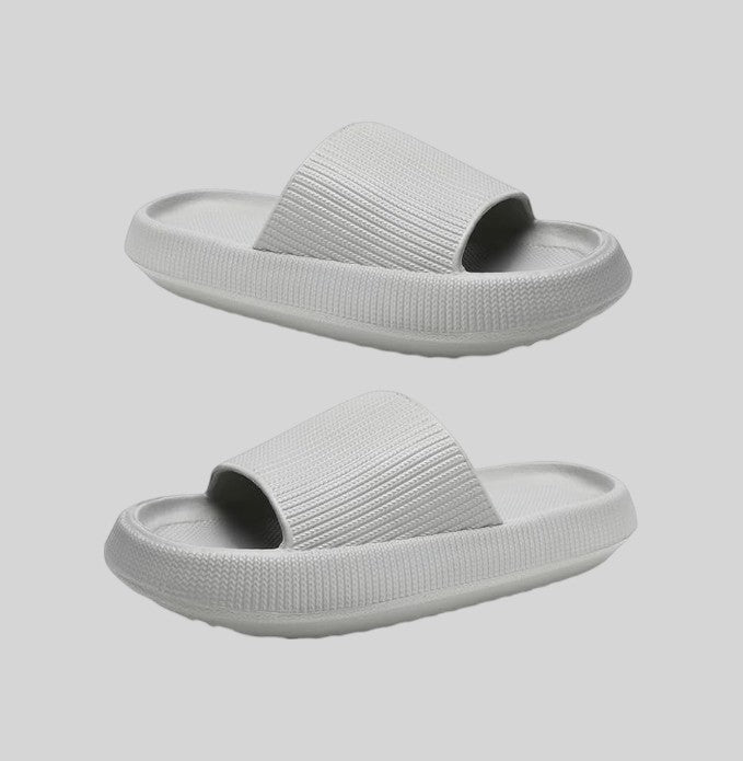 Cloud Ribbed - Comfort Slides - Grey