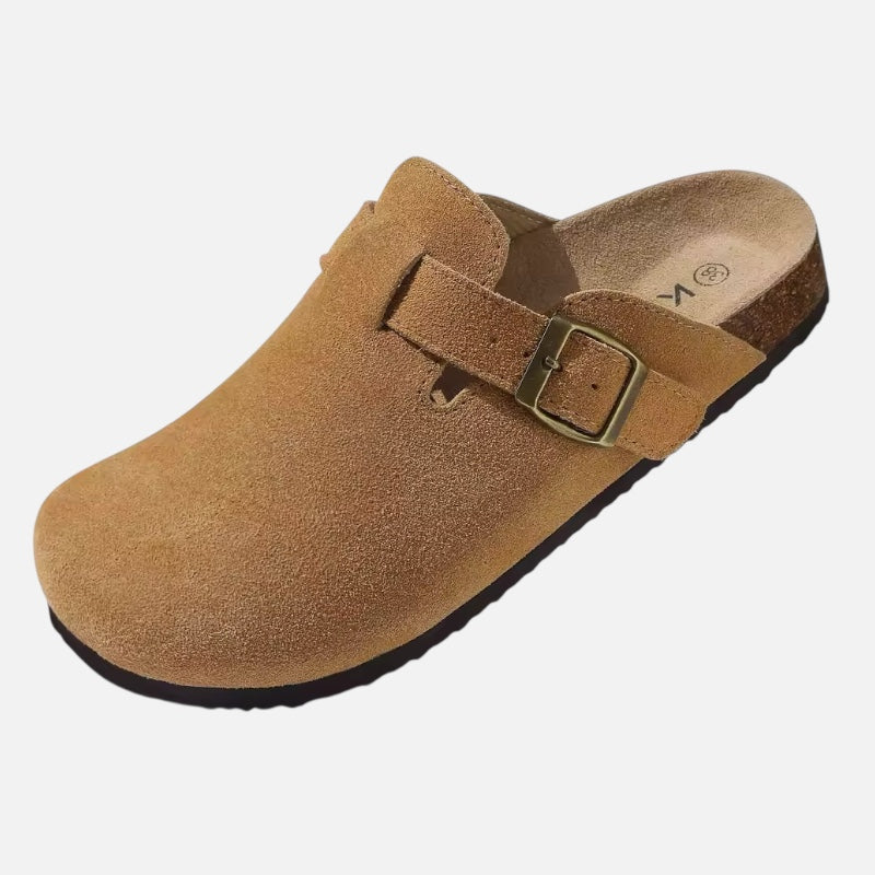 Casual Soft Suede Clogs - Brown