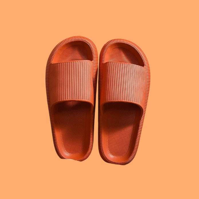 Cloud Ribbed - Comfort Slides - Orange