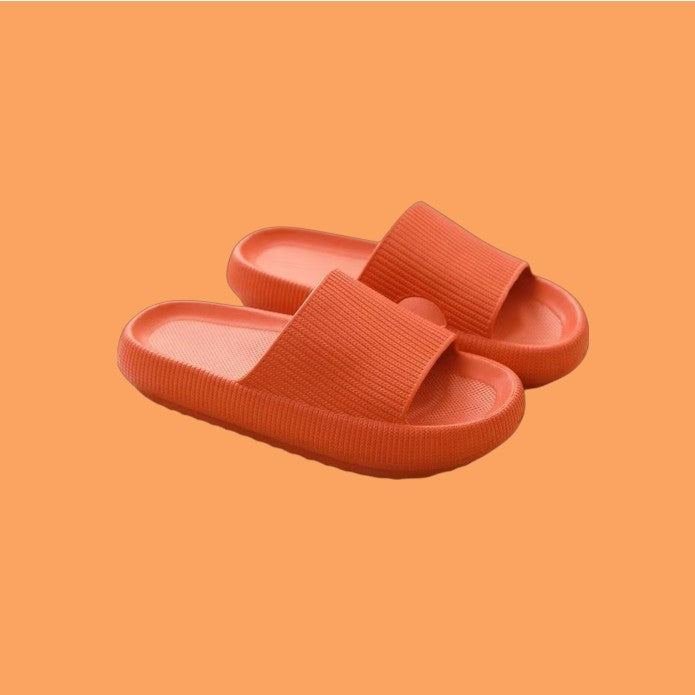 Cloud Ribbed - Comfort Slides - Orange