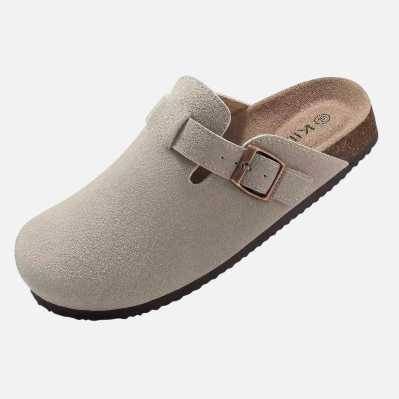 Casual Soft Suede Clogs - Grey
