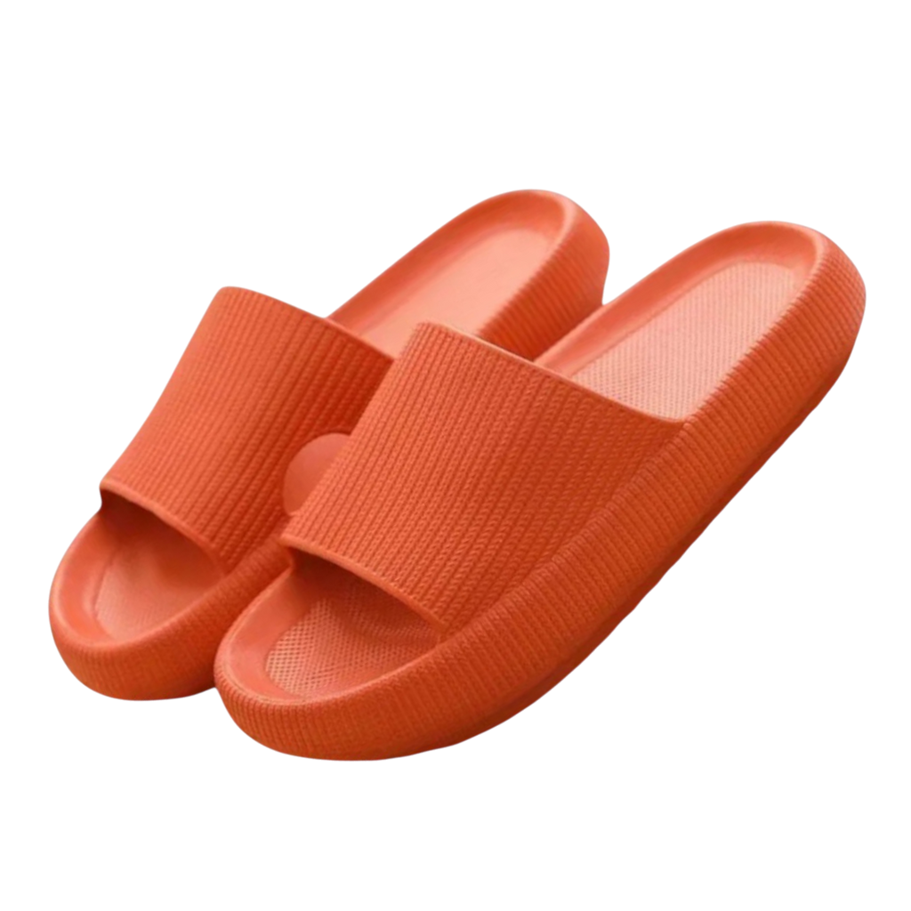 Cloud Ribbed - Comfort Slides - Orange