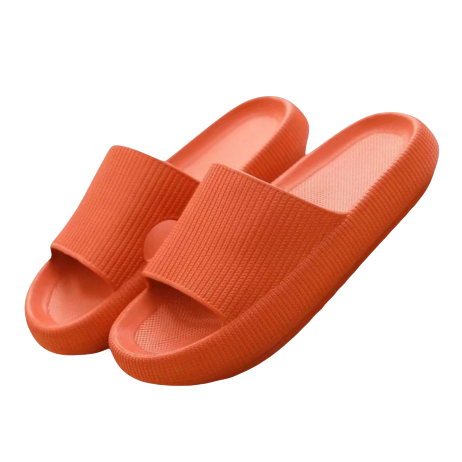 Cloud Ribbed - Comfort Slides - Orange