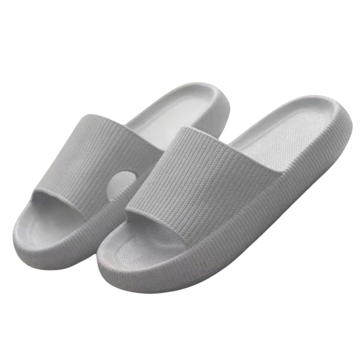 Cloud Ribbed - Comfort Slides - Grey