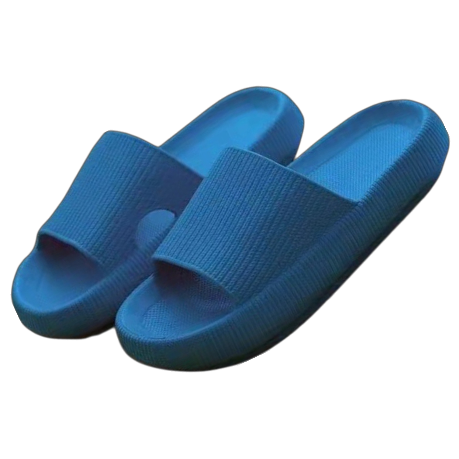 Cloud Ribbed - Comfort Slides - Blue
