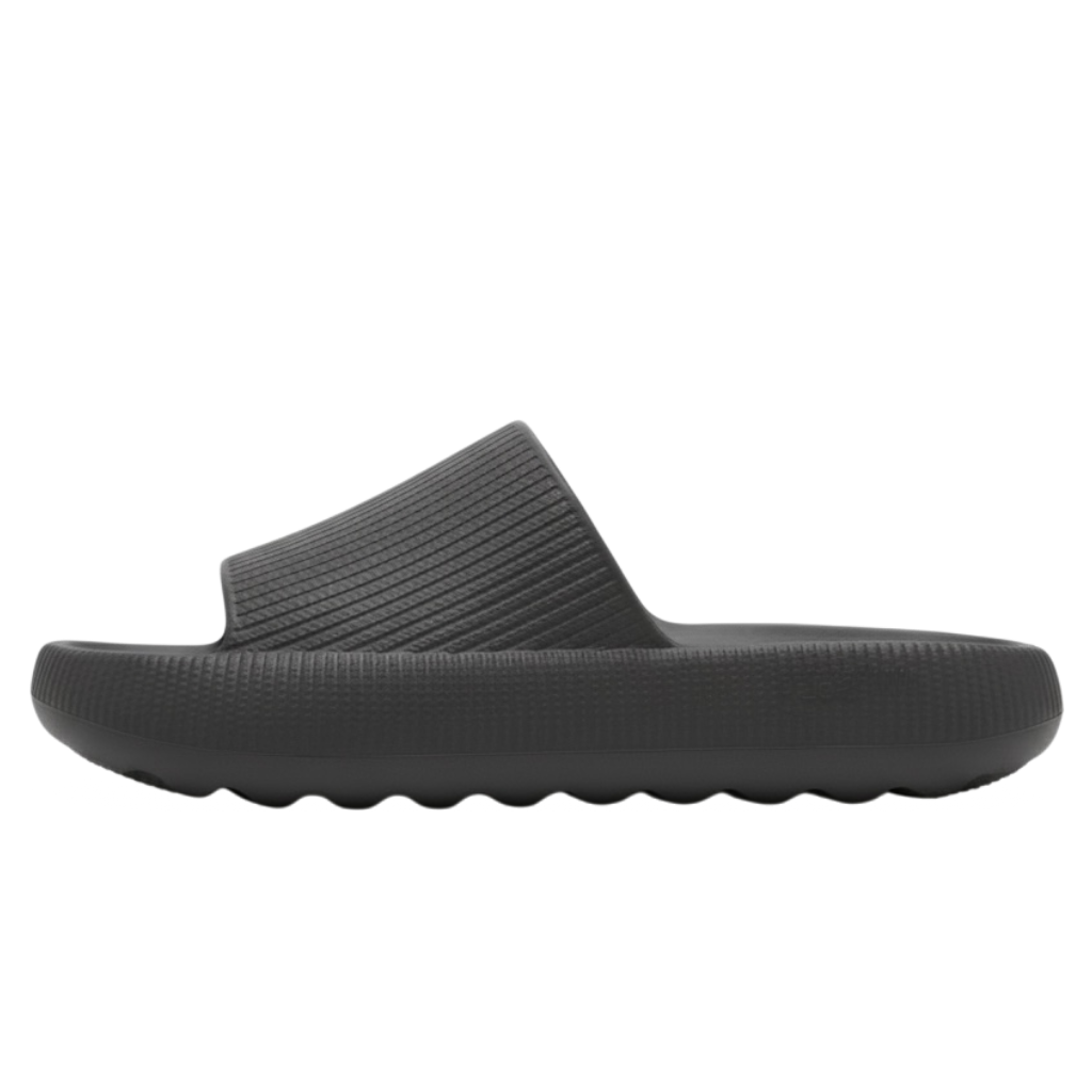 Cloud Ribbed - Comfort Slides - Black