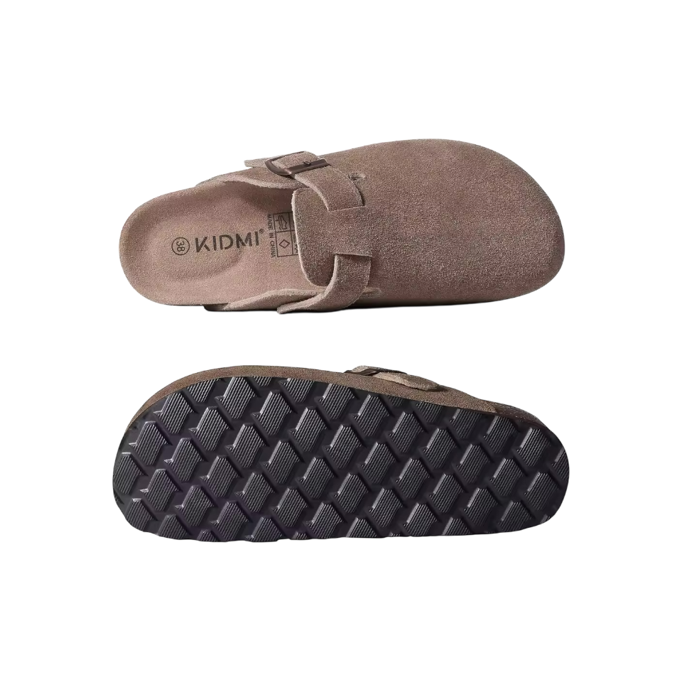 Casual Soft Suede Clogs - MudColoured