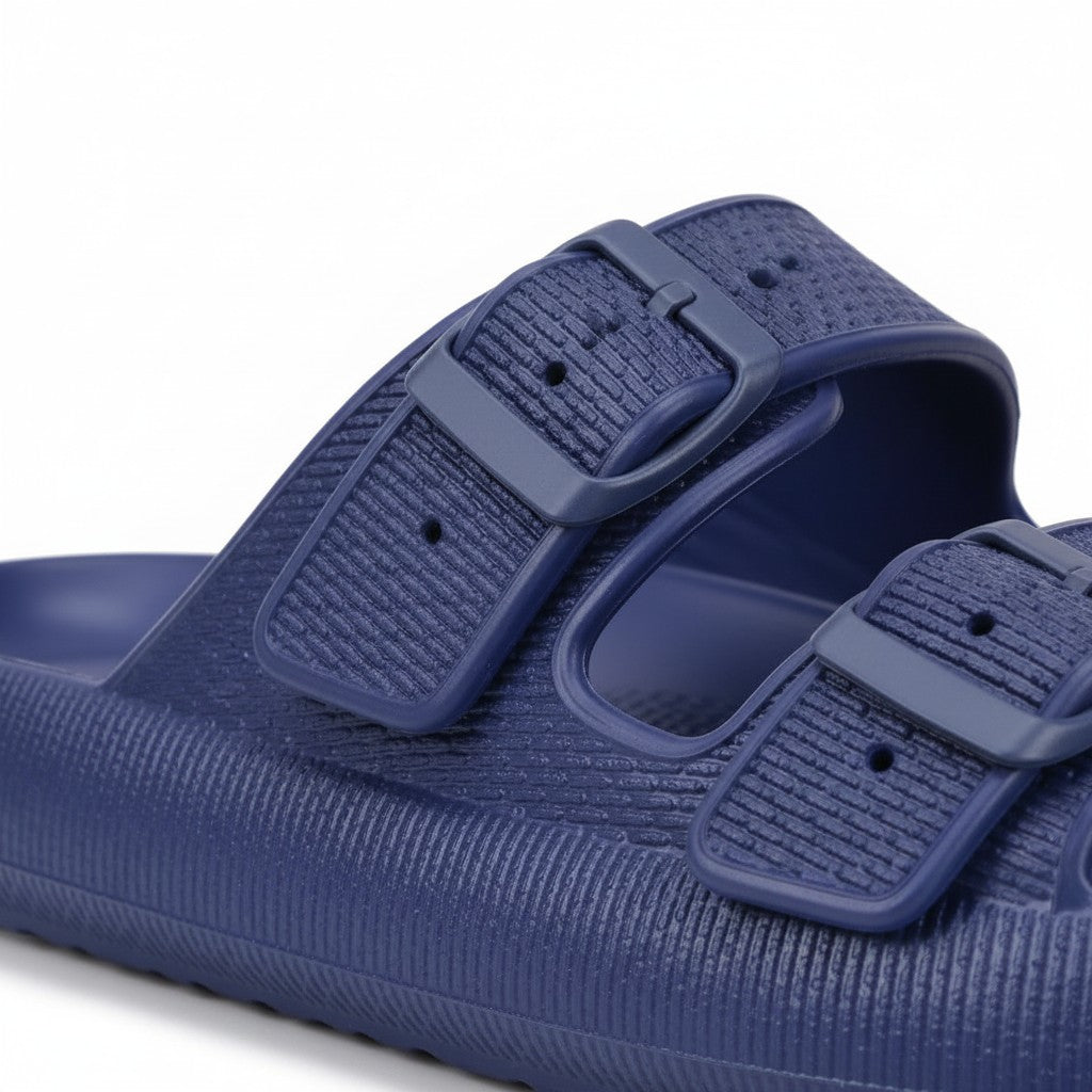 Adjustable Strap Comfort Slides - Blue