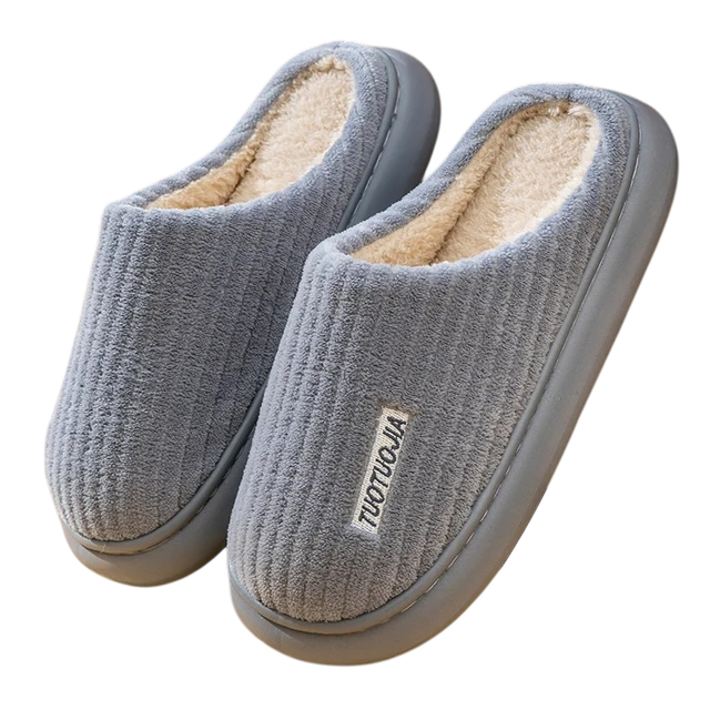 Fleece-Lined - Ribbed Slippers