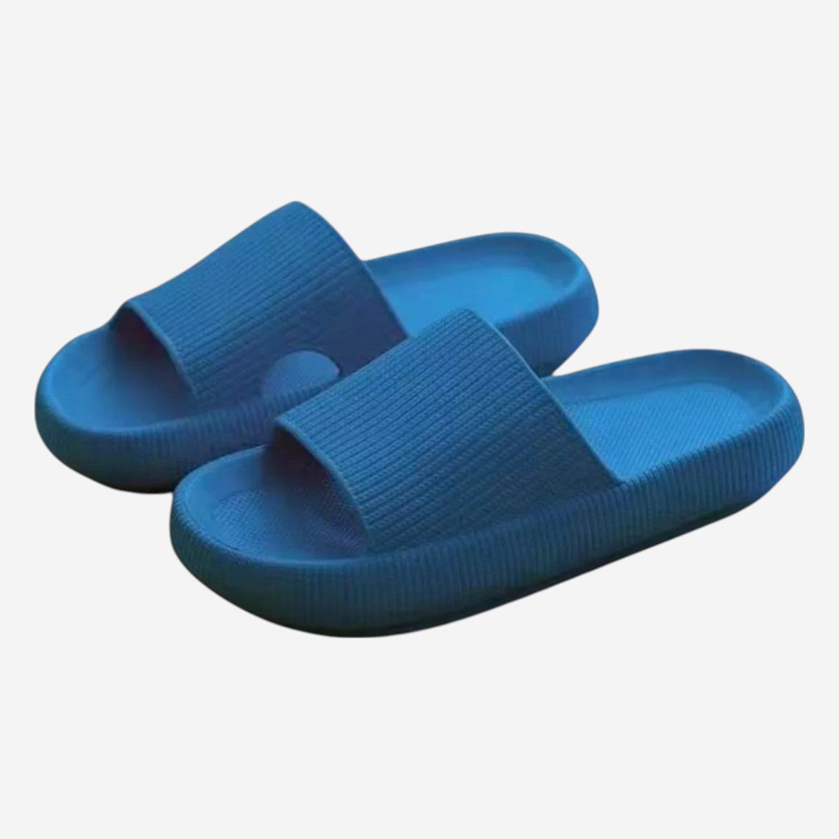 Cloud Ribbed - Comfort Slides - Blue
