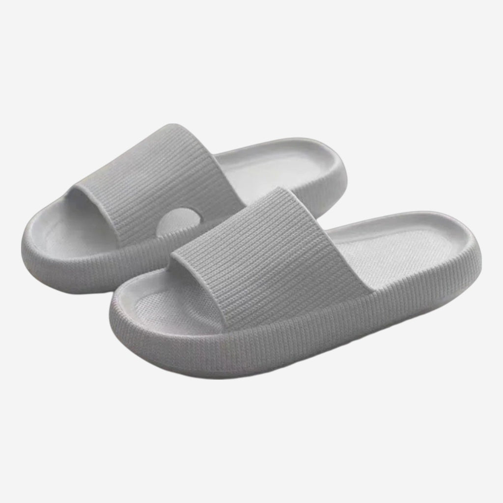 Cloud Ribbed - Comfort Slides - Grey