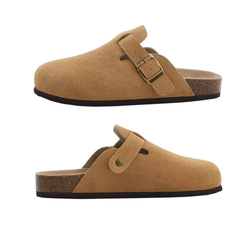 Casual Soft Suede Clogs - Brown