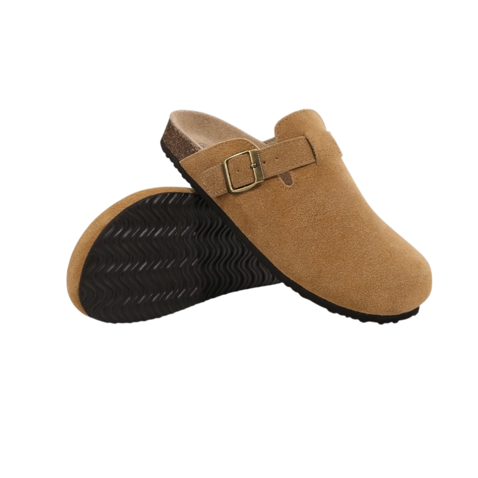 Casual Soft Suede Clogs - Brown