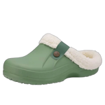 Casual Plush Lined Clogs - Green