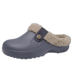 Casual Plush Lined Clogs - Grey