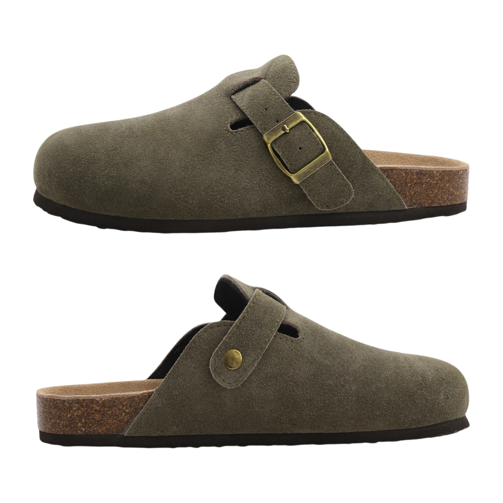 Casual Soft Suede Clogs - Armygreen
