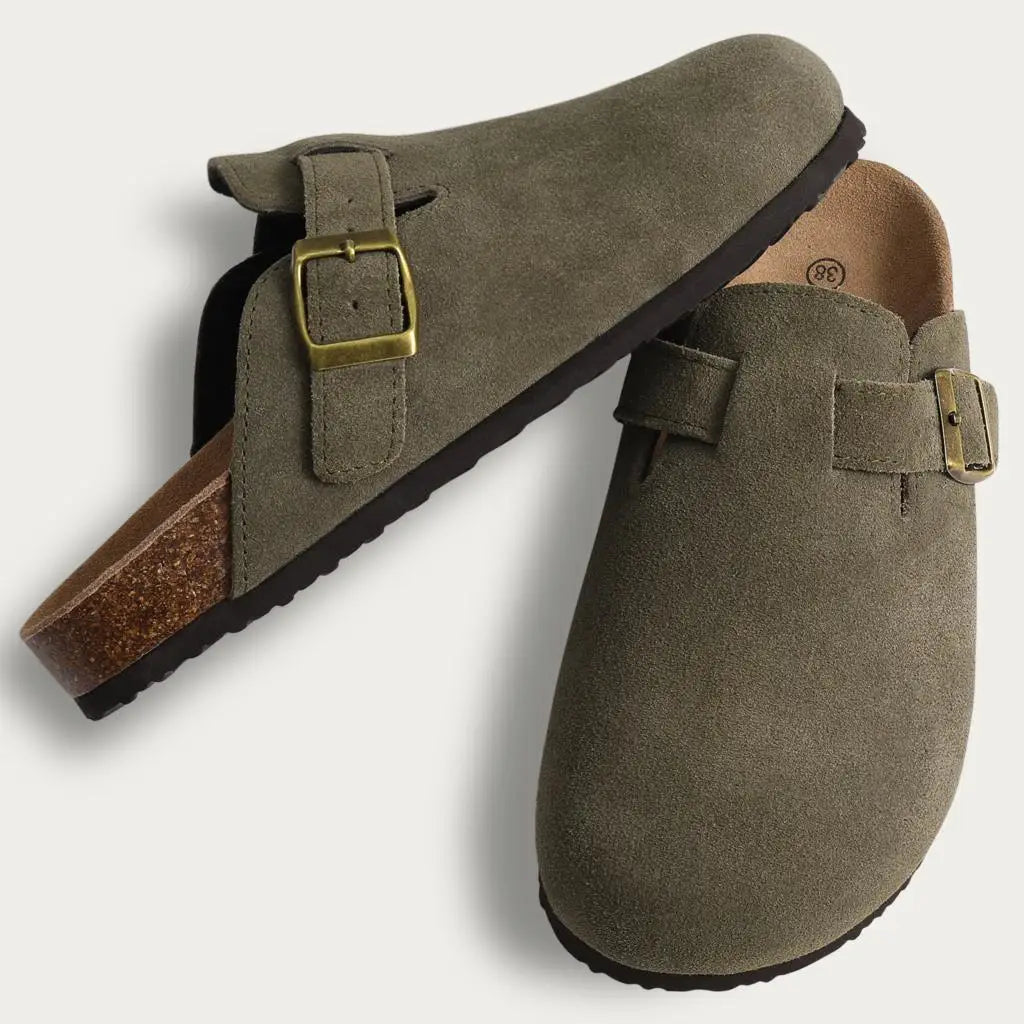 Casual Soft Suede Clogs - Armygreen