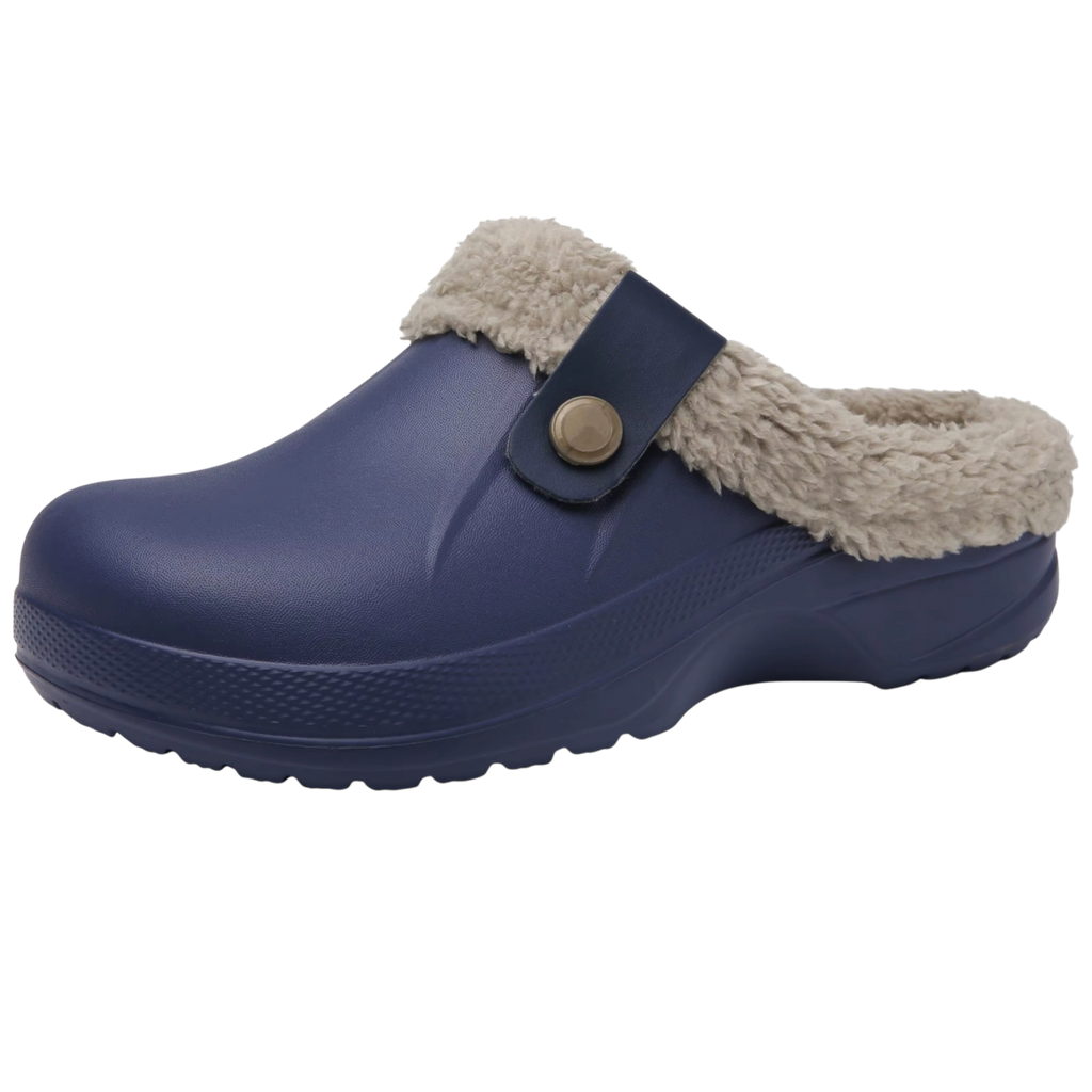Casual Plush Lined Clogs - Blue