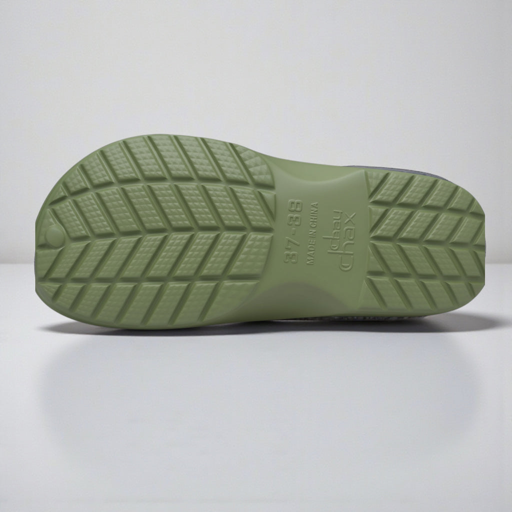 Casual Plush Lined Clogs - Green