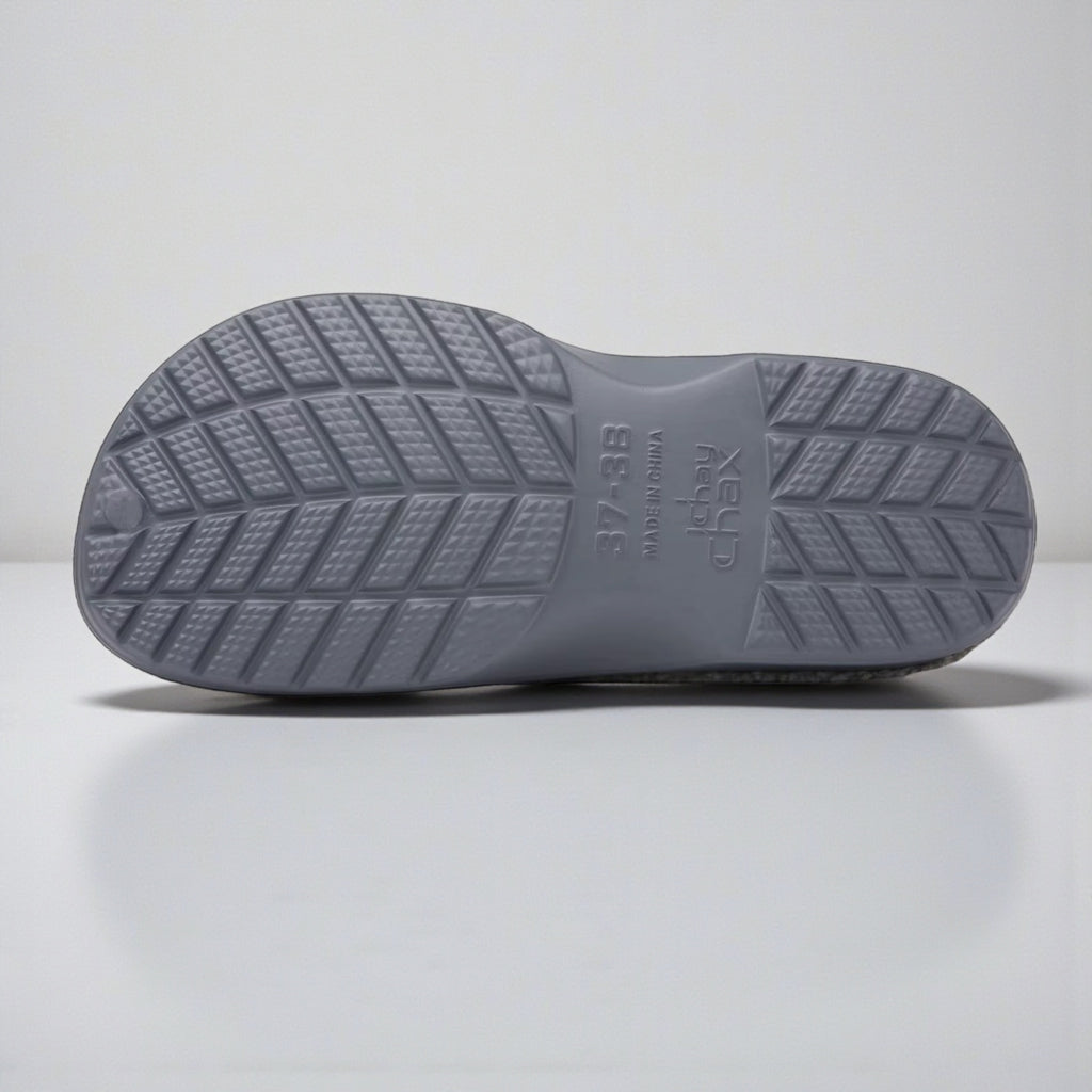 Casual Plush Lined Clogs - Grey