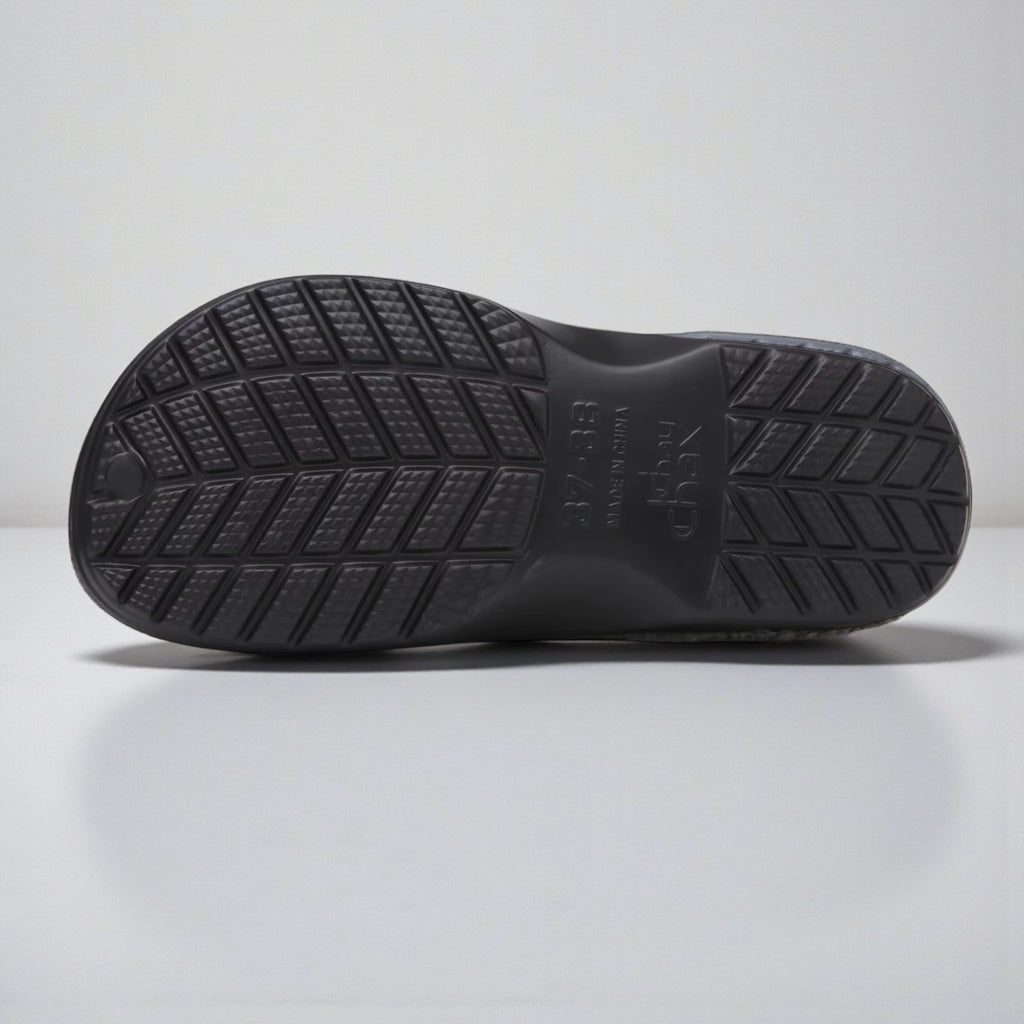 Casual Plush Lined Clogs - Black