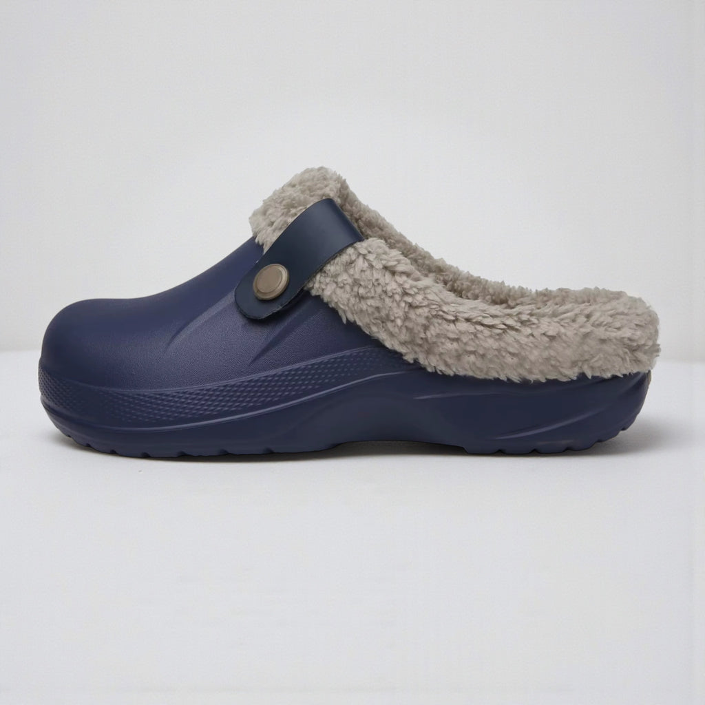 Casual Plush Lined Clogs - Blue