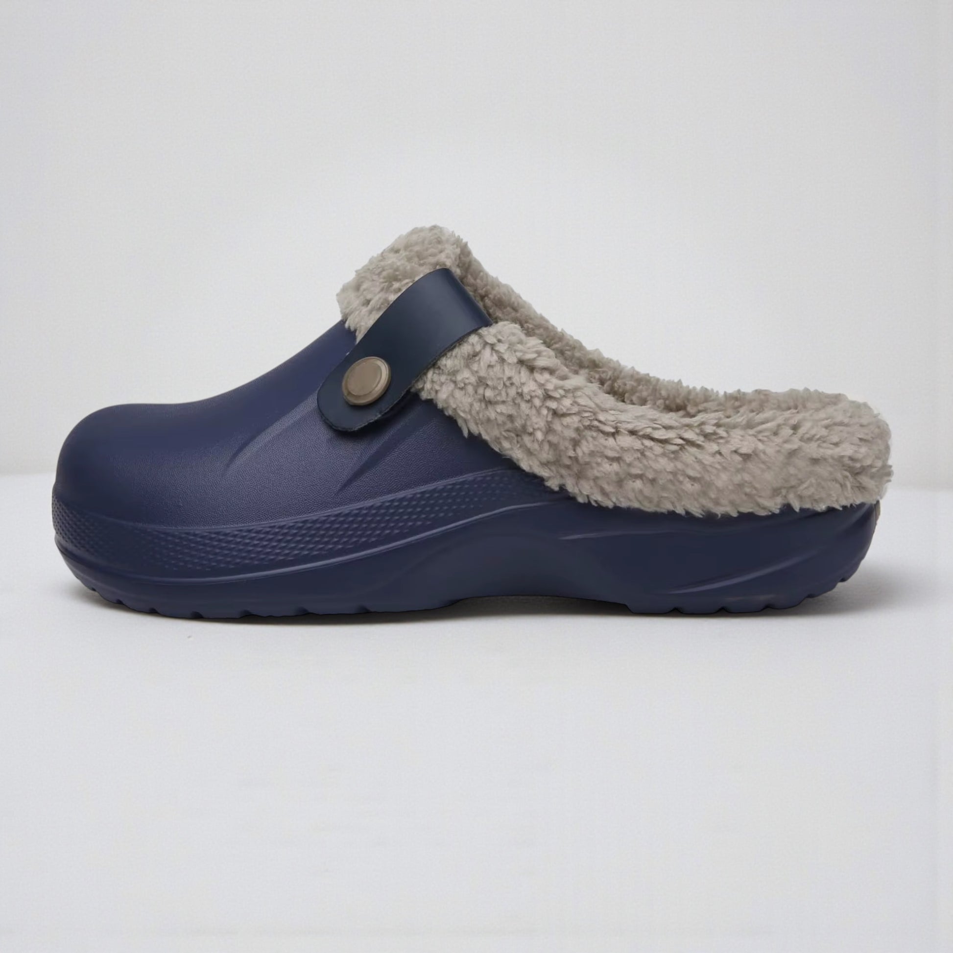 Casual Plush Lined Clogs - Blue
