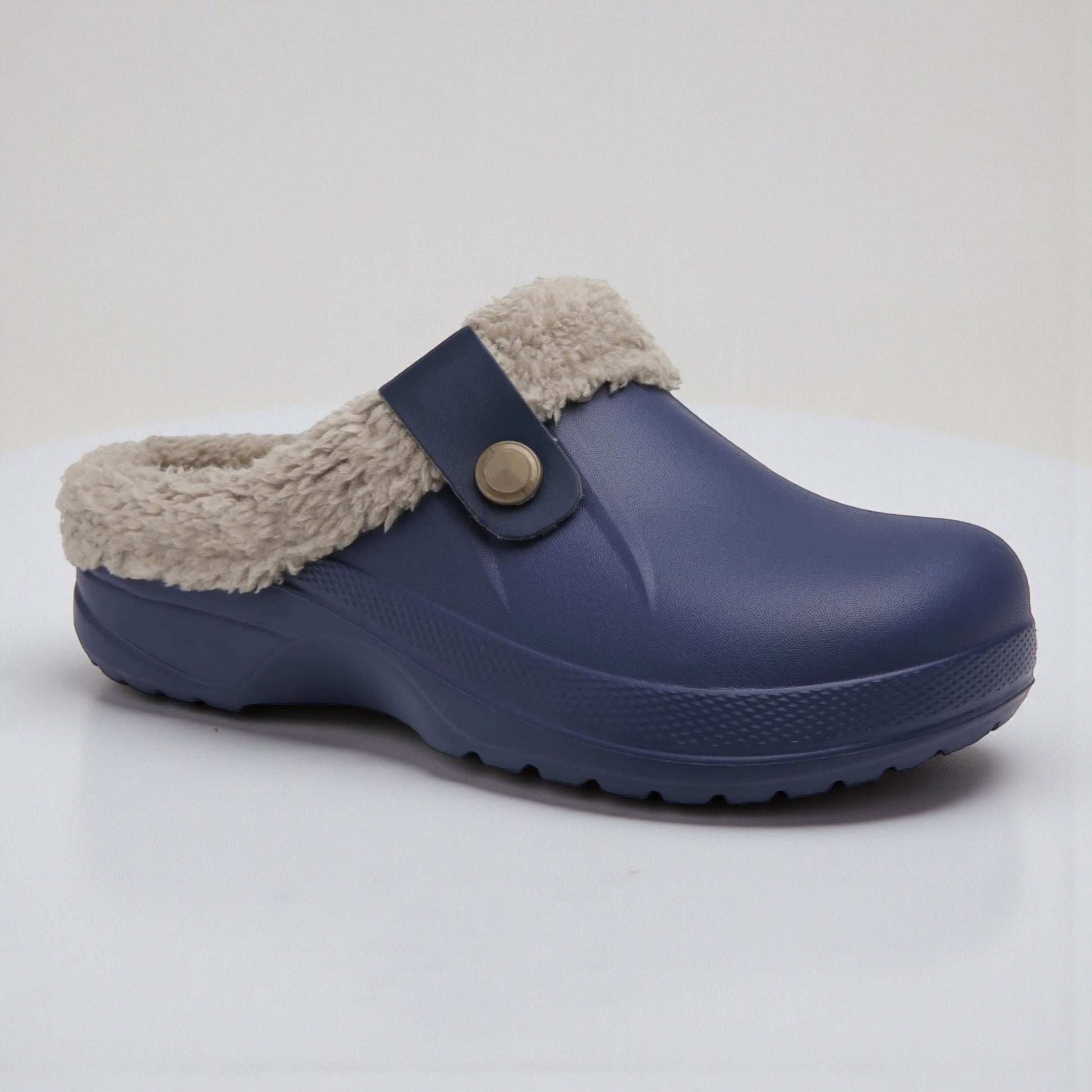 Casual Plush Lined Clogs - Blue