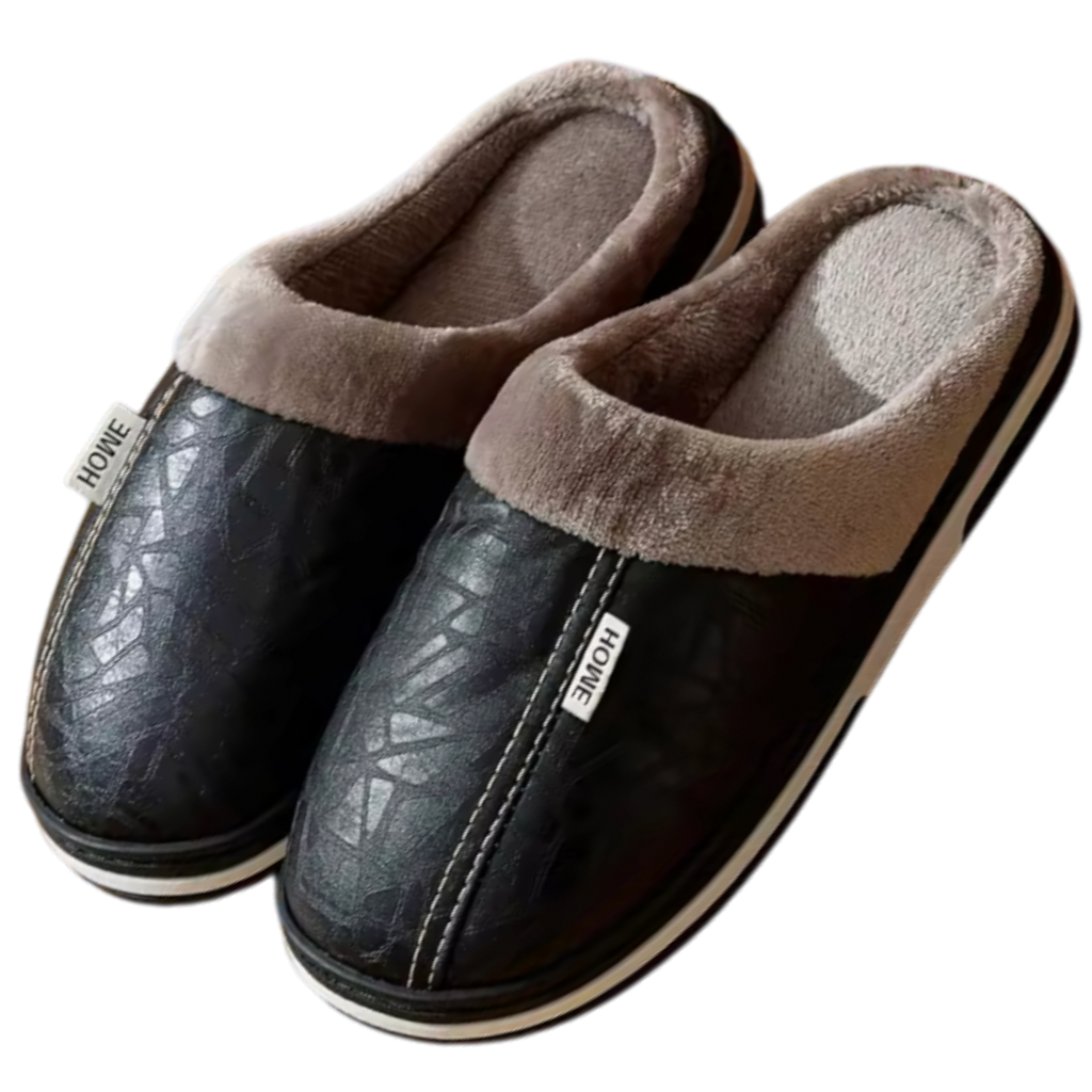 Casual Fleece Lined Slippers - Black