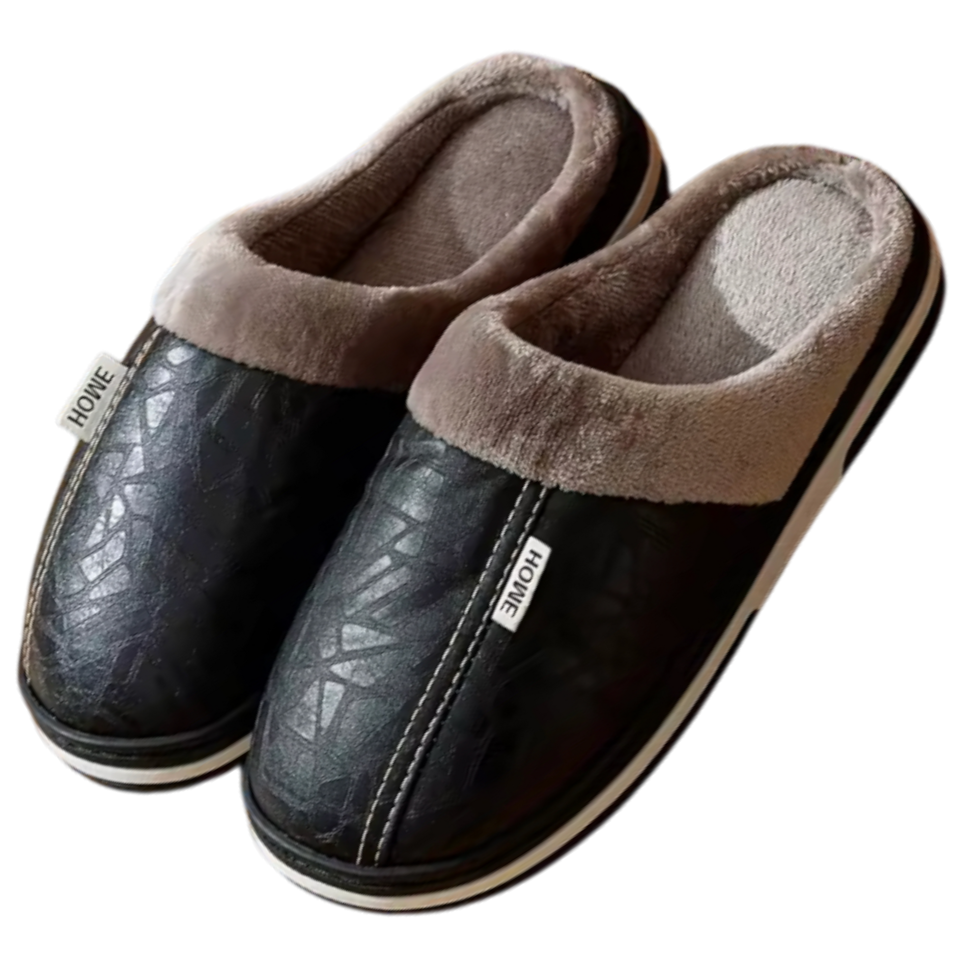 Casual Fleece Lined Slippers - Black