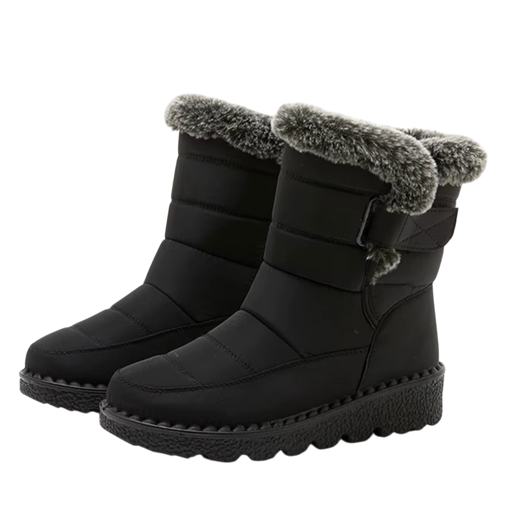Casual Plush Lined Winter Boots – Black