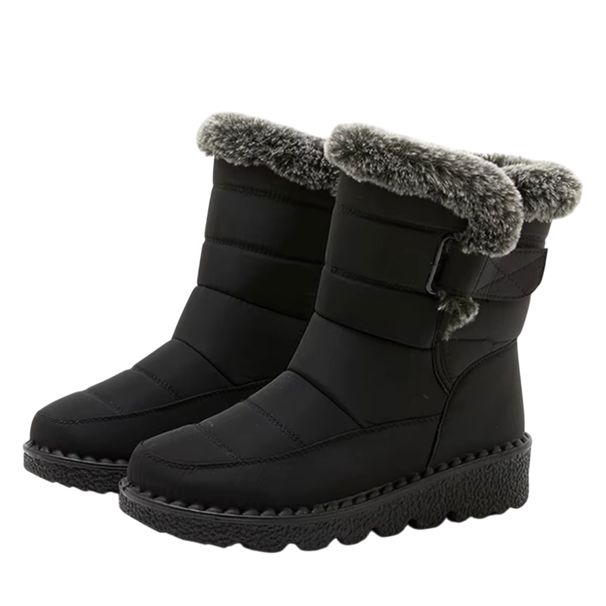 Casual Plush Lined Winter Boots – Black