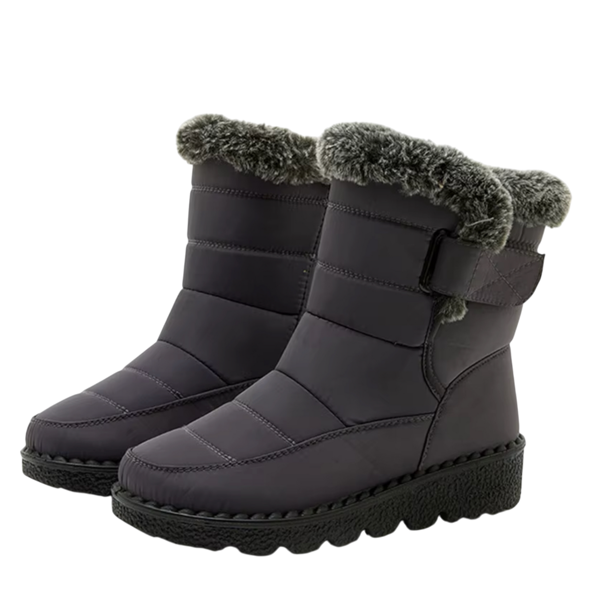 Casual Plush Lined Winter Boots - Grey