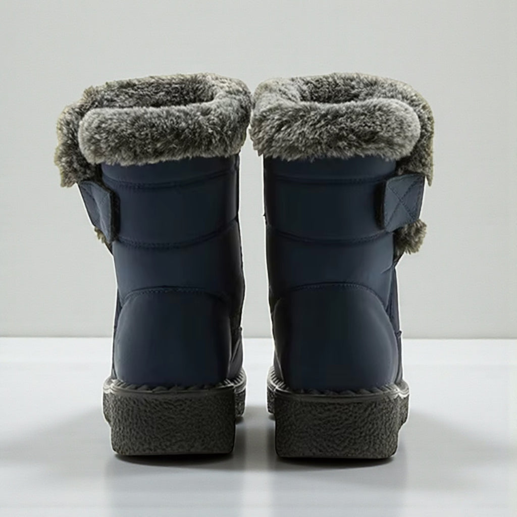 Casual Plush Lined Winter Boots – Blue