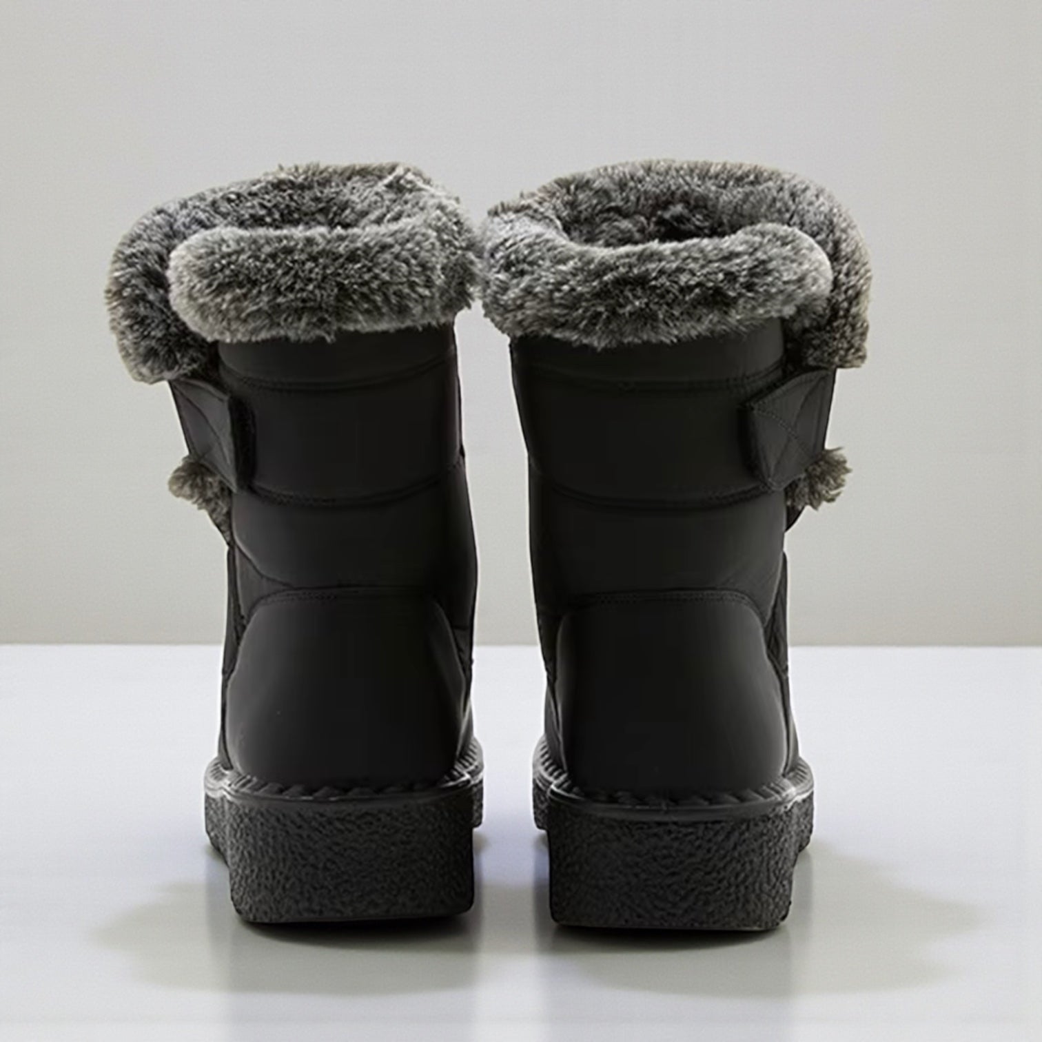 Casual Plush Lined Winter Boots – Black