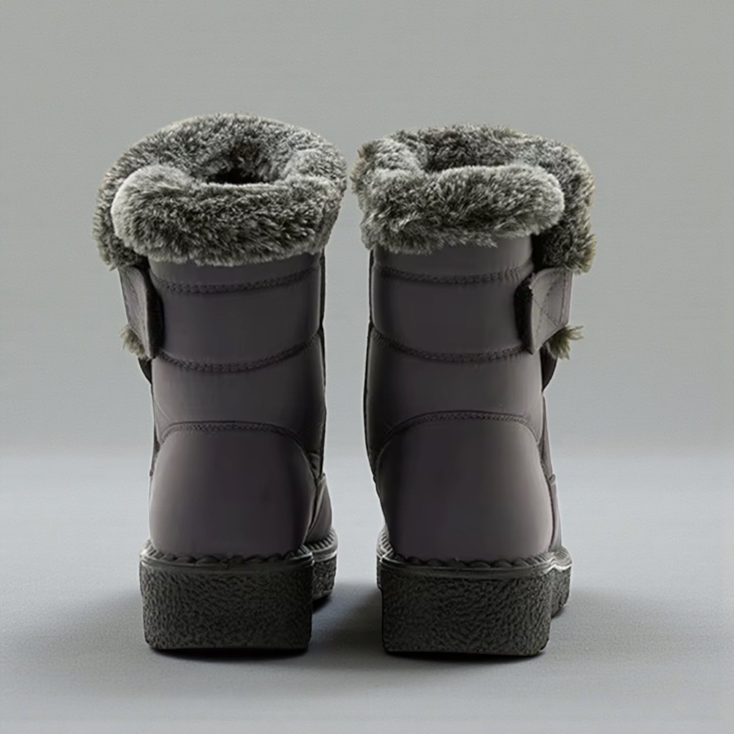 Casual Plush Lined Winter Boots - Grey
