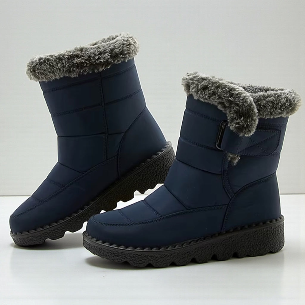 Casual Plush Lined Winter Boots – Blue