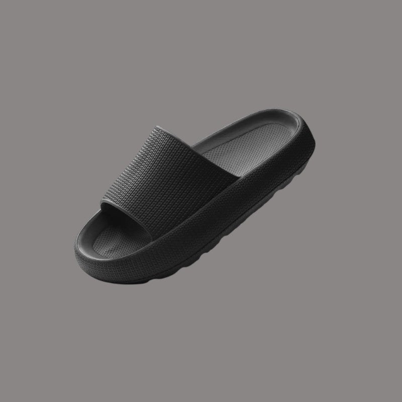 Cloud Ribbed - Comfort Slides - Black