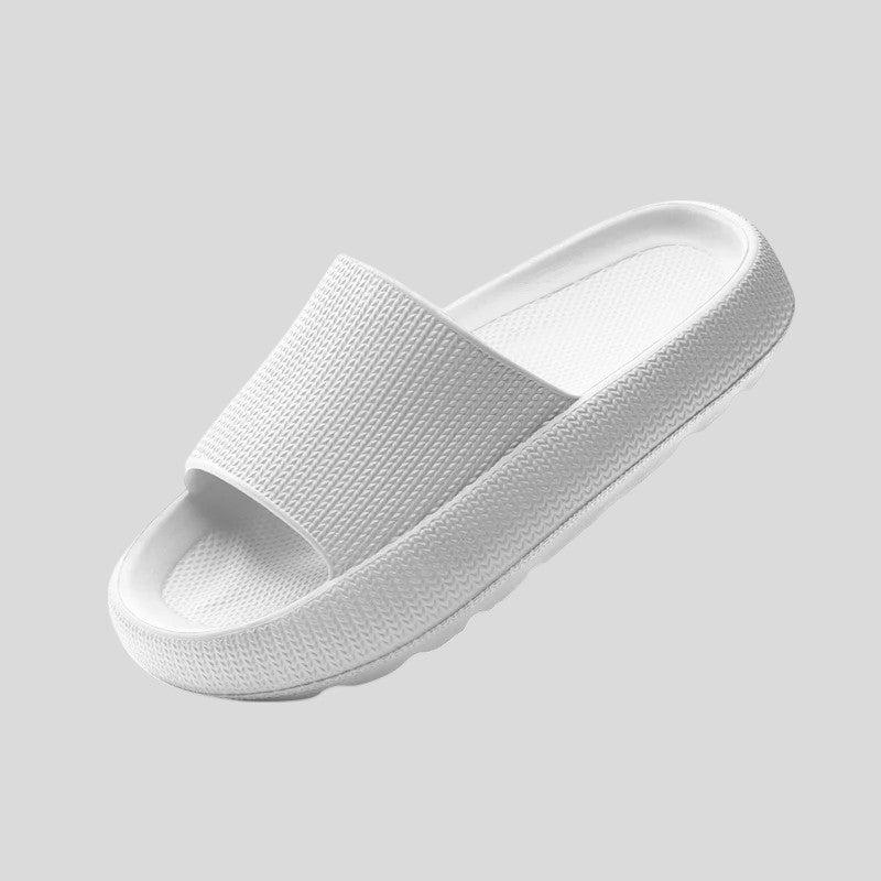 Cloud Ribbed - Comfort Slides - White